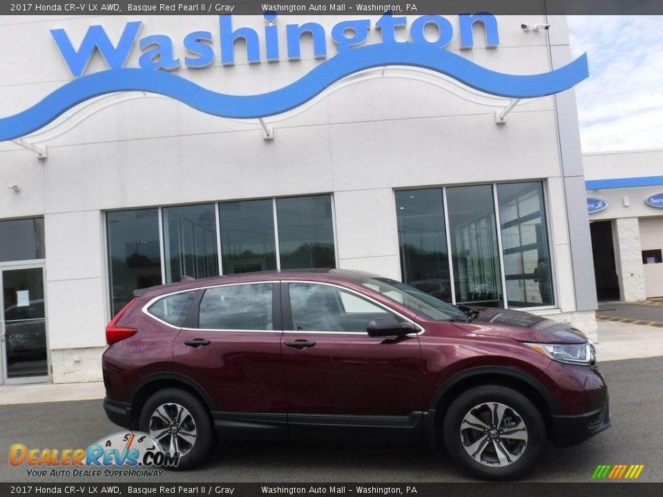 2017 Honda CR-V LX AWD Basque Red Pearl II / Gray Photo #2