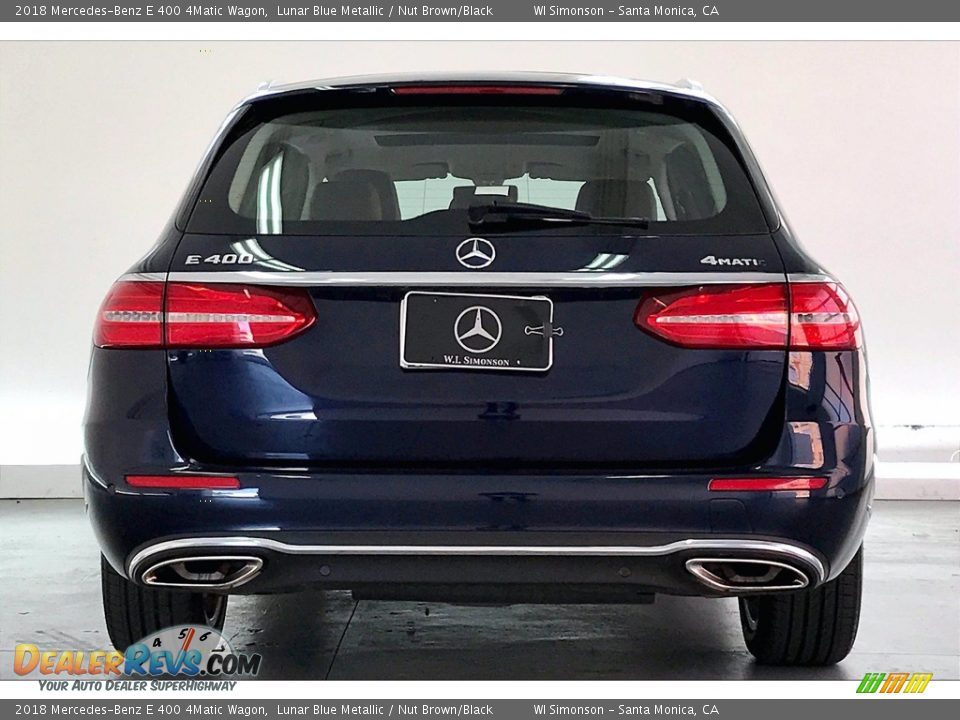 2018 Mercedes-Benz E 400 4Matic Wagon Lunar Blue Metallic / Nut Brown/Black Photo #3