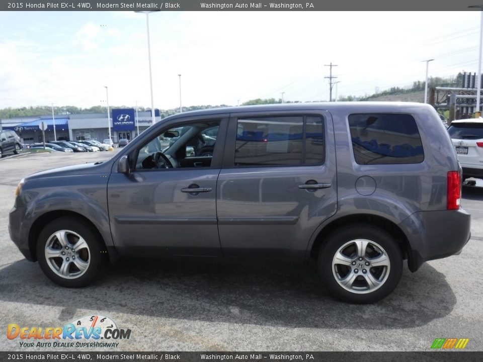 2015 Honda Pilot EX-L 4WD Modern Steel Metallic / Black Photo #6