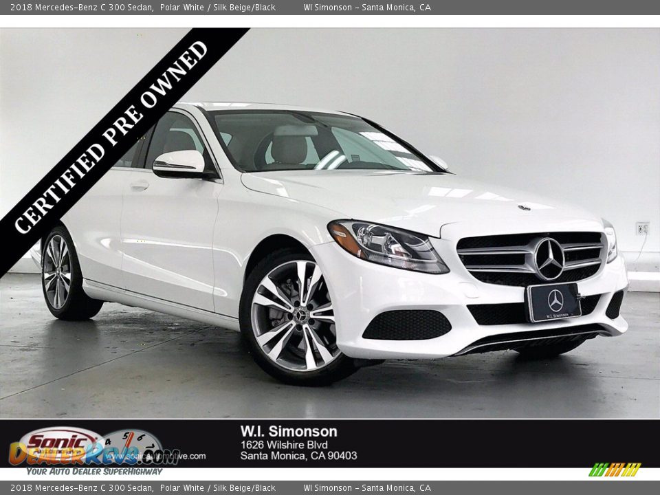 2018 Mercedes-Benz C 300 Sedan Polar White / Silk Beige/Black Photo #1