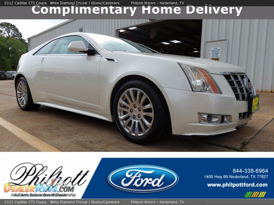 2012 Cadillac CTS Coupe White Diamond Tricoat / Ebony/Cashmere Photo #1