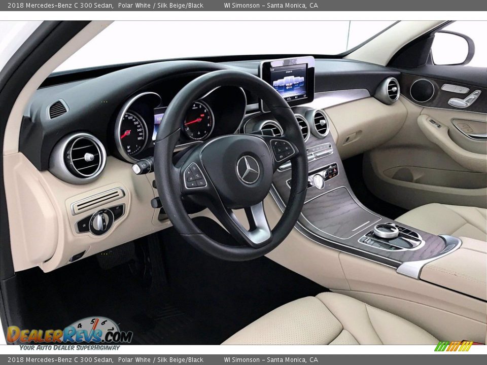 2018 Mercedes-Benz C 300 Sedan Polar White / Silk Beige/Black Photo #14