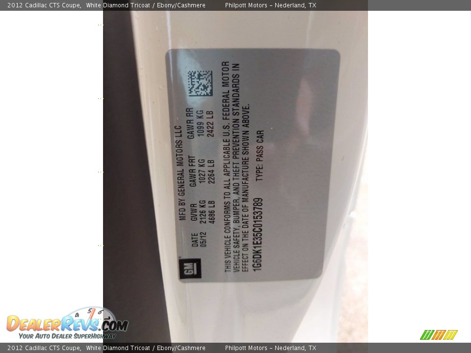 2012 Cadillac CTS Coupe White Diamond Tricoat / Ebony/Cashmere Photo #30