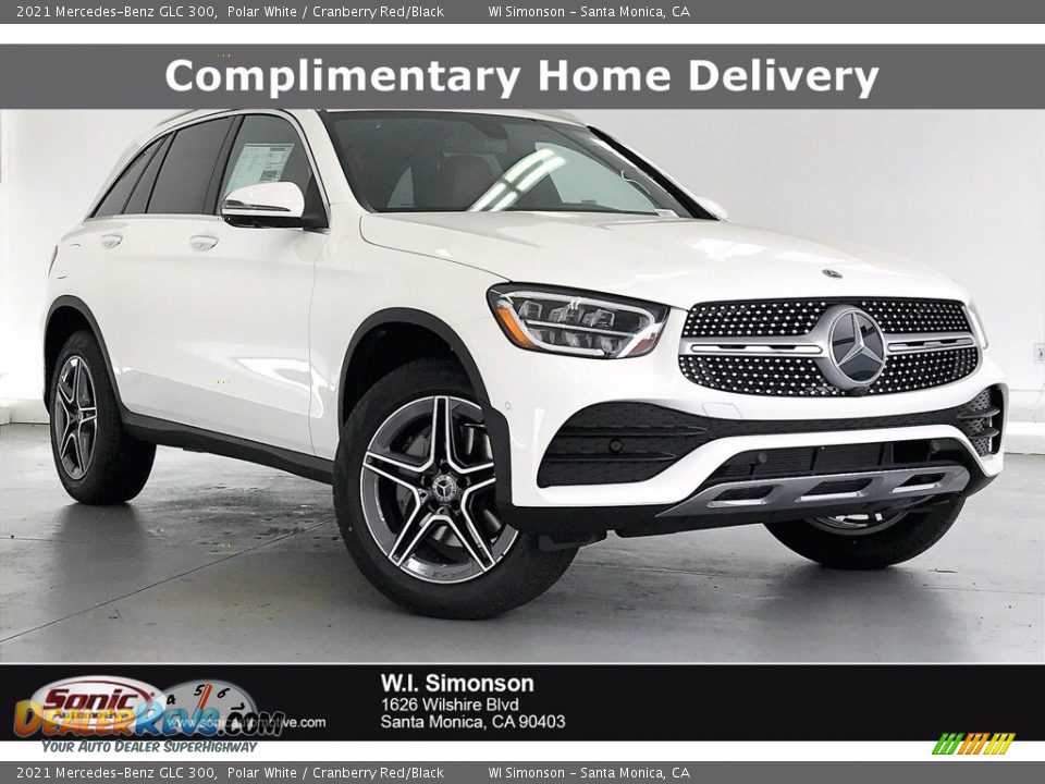 2021 Mercedes-Benz GLC 300 Polar White / Cranberry Red/Black Photo #1