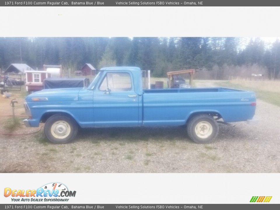 Bahama Blue 1971 Ford F100 Custom Regular Cab Photo #1