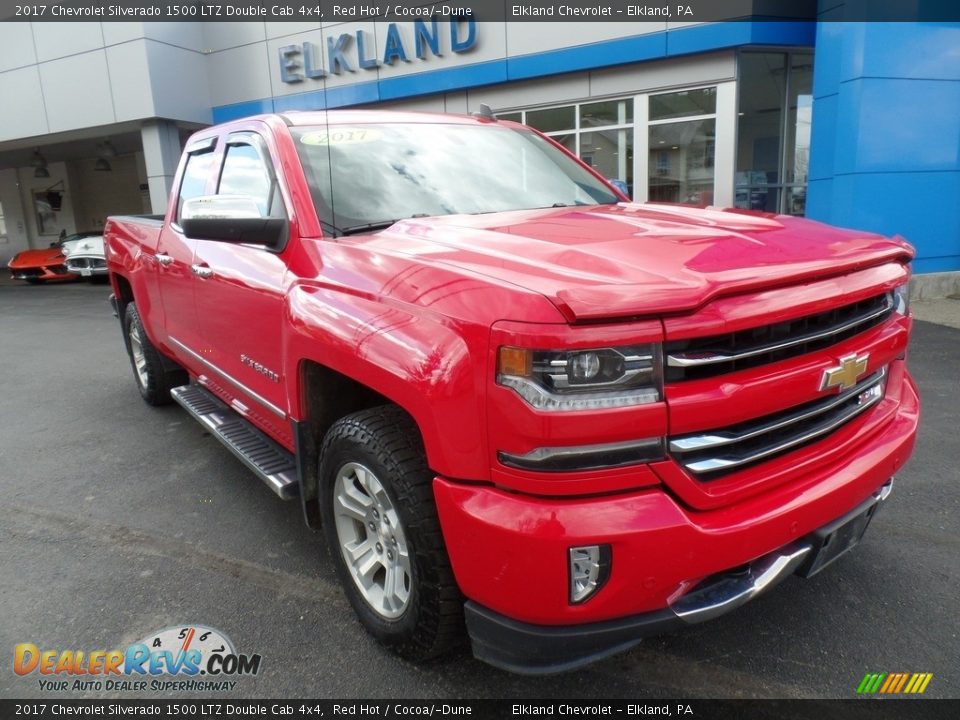 2017 Chevrolet Silverado 1500 LTZ Double Cab 4x4 Red Hot / Cocoa/­Dune Photo #3