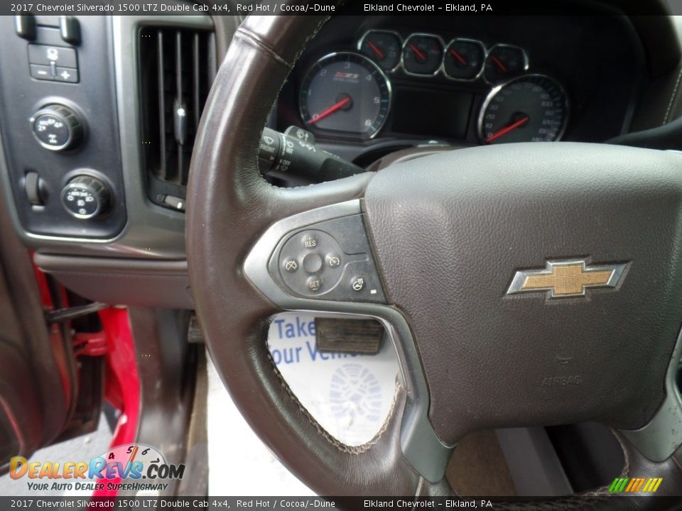 2017 Chevrolet Silverado 1500 LTZ Double Cab 4x4 Red Hot / Cocoa/­Dune Photo #22