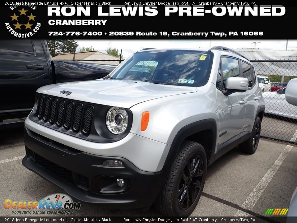 2018 Jeep Renegade Latitude 4x4 Glacier Metallic / Black Photo #1