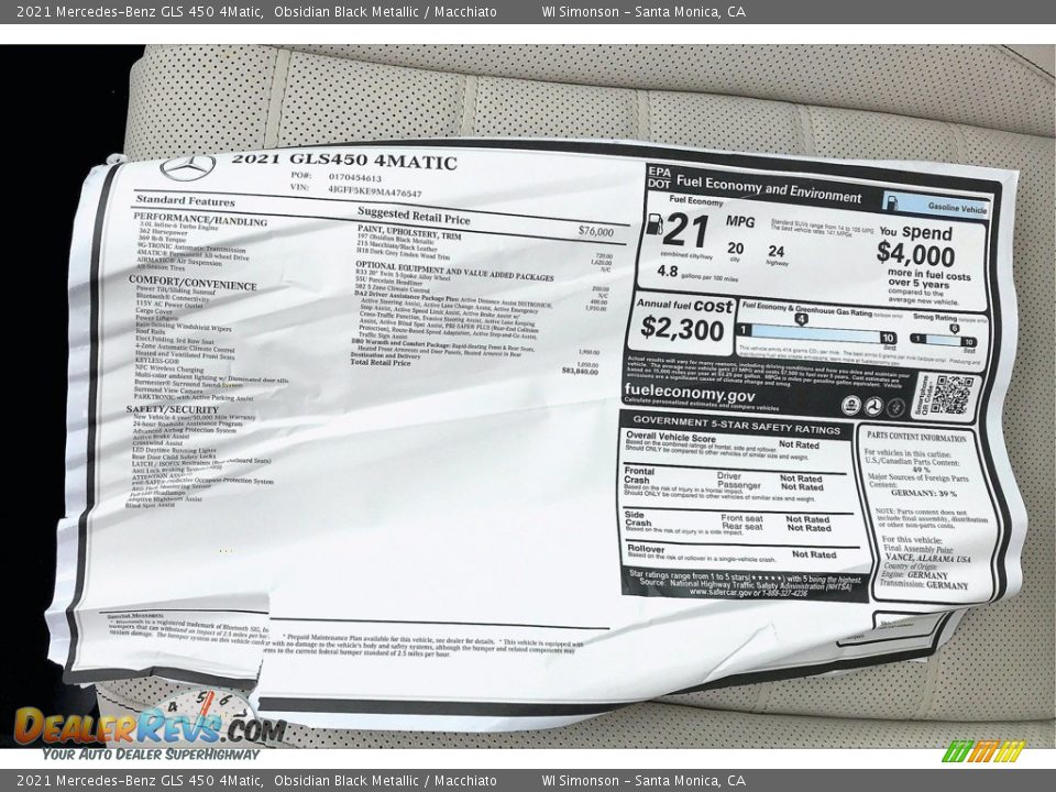 2021 Mercedes-Benz GLS 450 4Matic Obsidian Black Metallic / Macchiato Photo #13