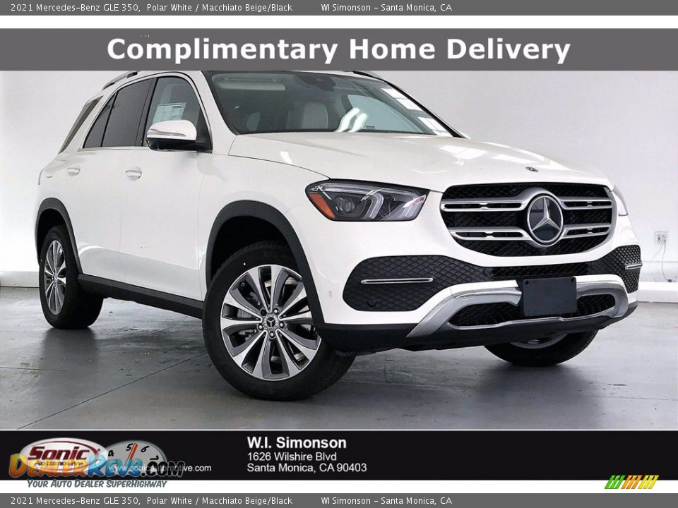 2021 Mercedes-Benz GLE 350 Polar White / Macchiato Beige/Black Photo #1