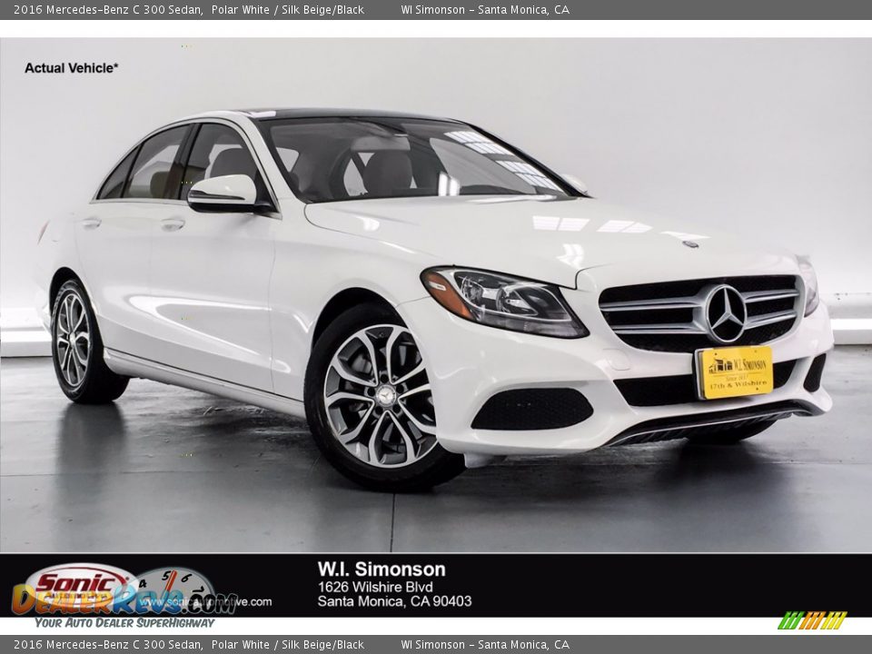 2016 Mercedes-Benz C 300 Sedan Polar White / Silk Beige/Black Photo #1