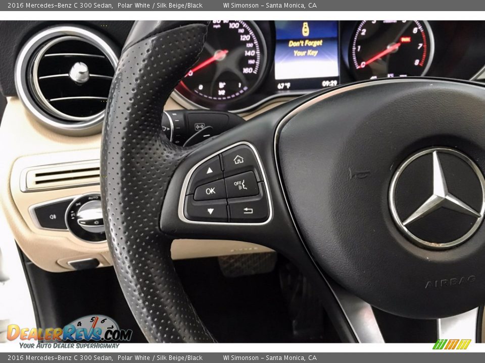 2016 Mercedes-Benz C 300 Sedan Polar White / Silk Beige/Black Photo #19