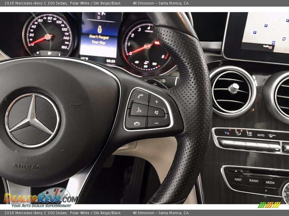 2016 Mercedes-Benz C 300 Sedan Polar White / Silk Beige/Black Photo #20