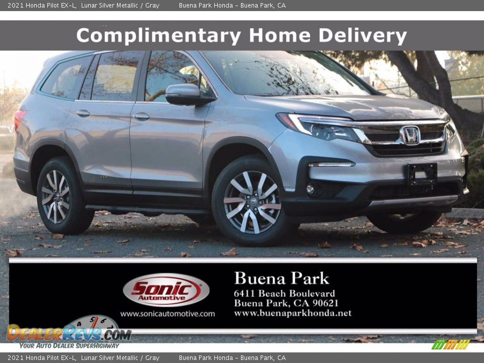 2021 Honda Pilot EX-L Lunar Silver Metallic / Gray Photo #1