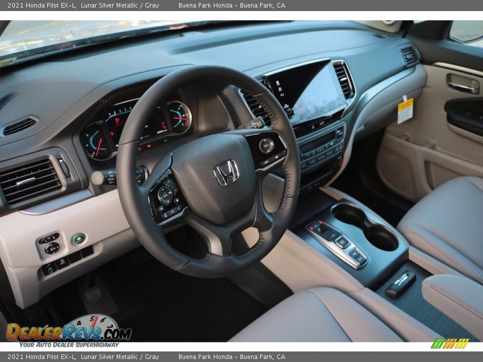 2021 Honda Pilot EX-L Lunar Silver Metallic / Gray Photo #8