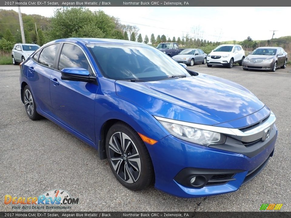 2017 Honda Civic EX-T Sedan Aegean Blue Metallic / Black Photo #3