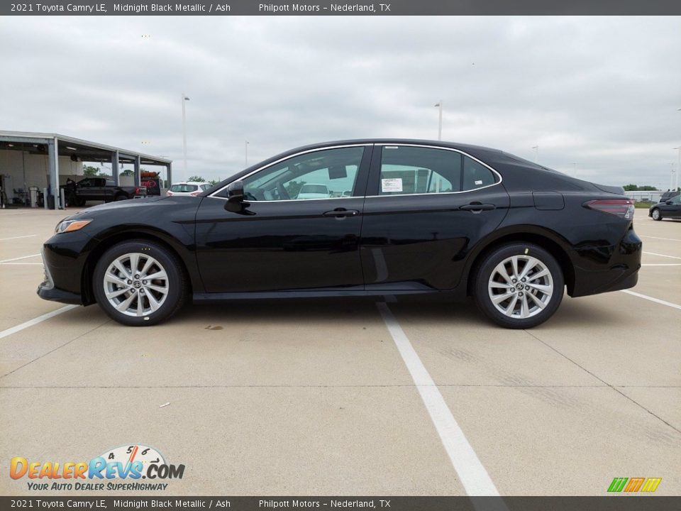 2021 Toyota Camry LE Midnight Black Metallic / Ash Photo #7