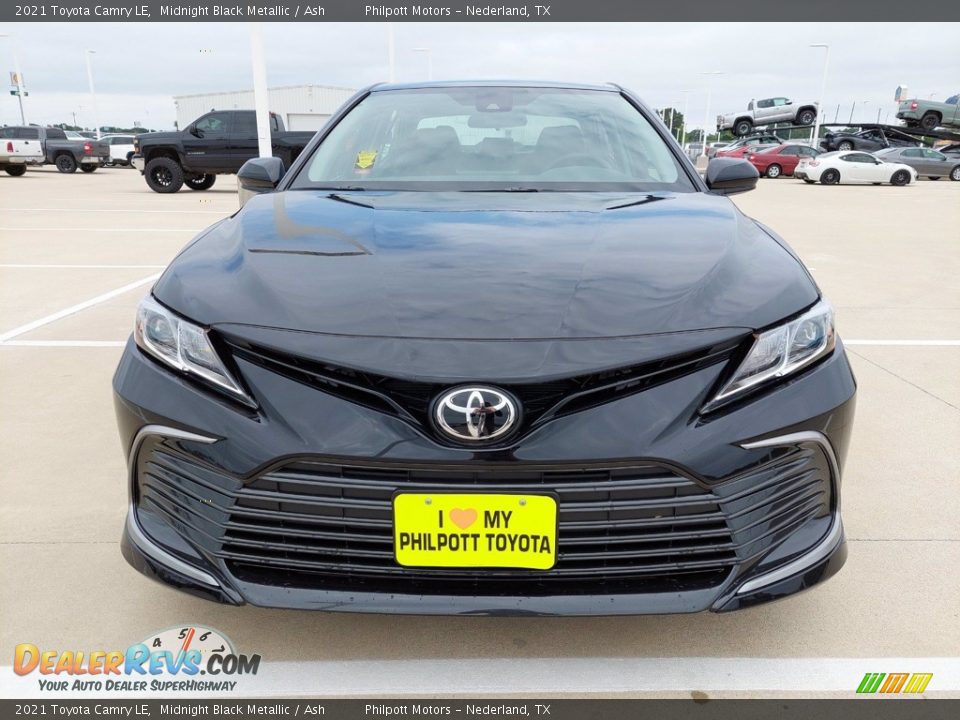 2021 Toyota Camry LE Midnight Black Metallic / Ash Photo #9