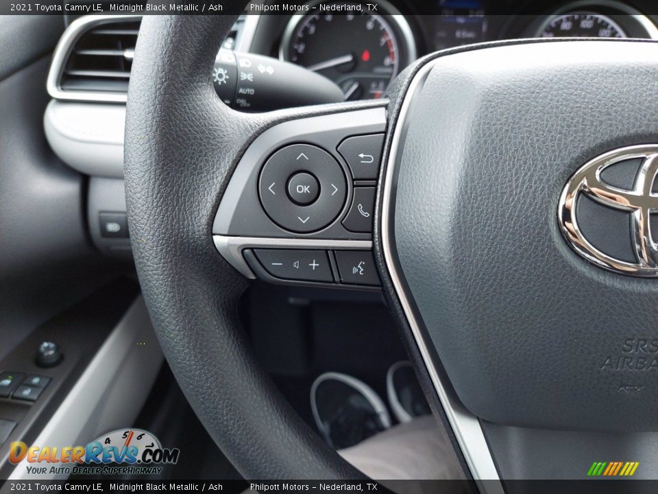 2021 Toyota Camry LE Midnight Black Metallic / Ash Photo #16