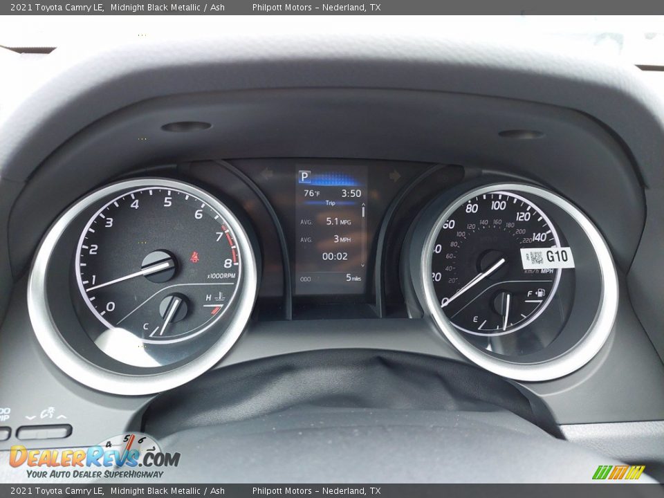 2021 Toyota Camry LE Midnight Black Metallic / Ash Photo #23