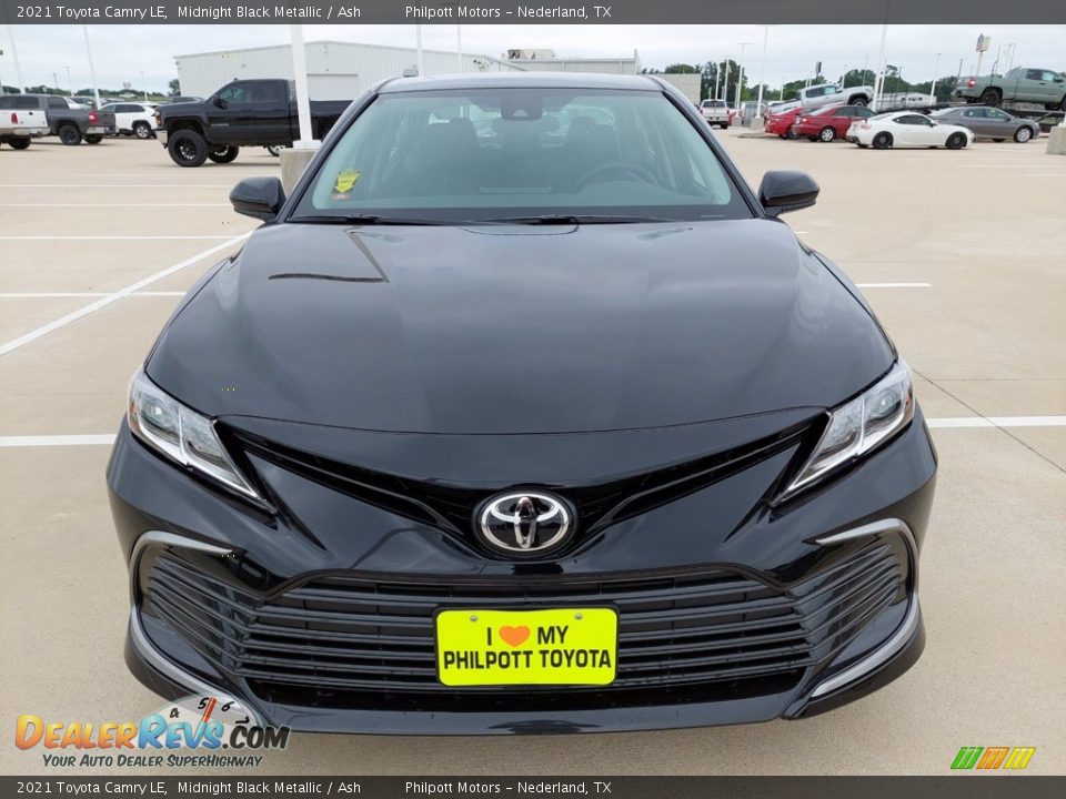 2021 Toyota Camry LE Midnight Black Metallic / Ash Photo #9