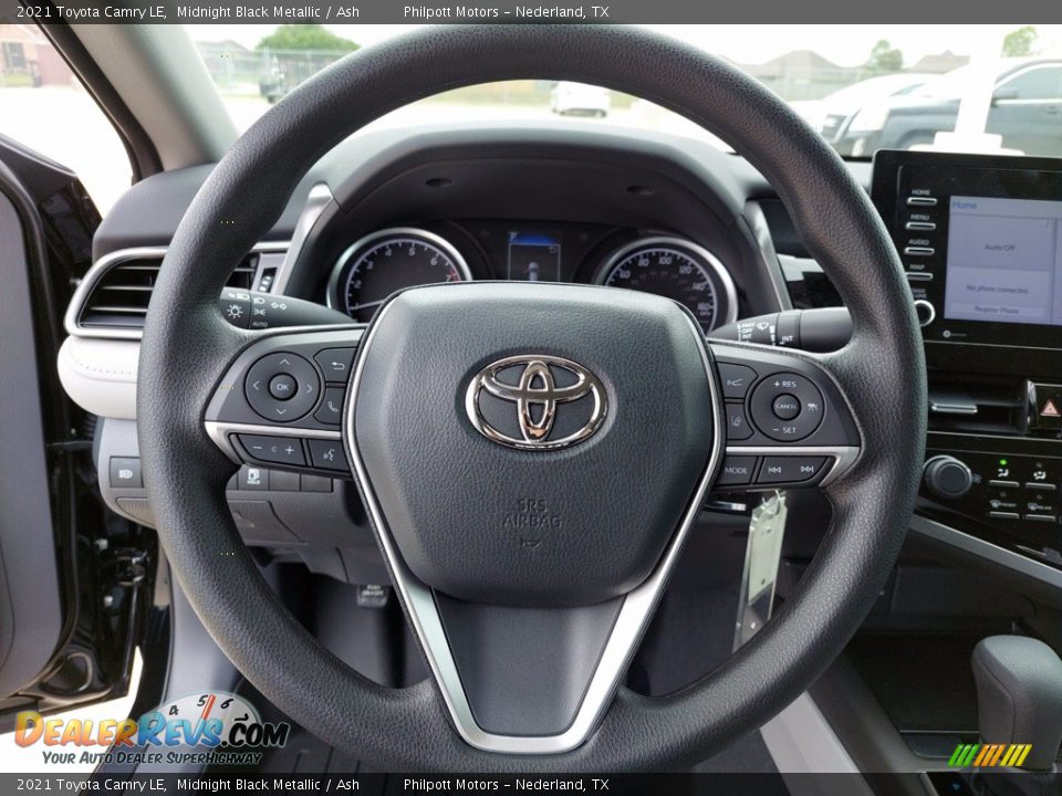 2021 Toyota Camry LE Midnight Black Metallic / Ash Photo #15
