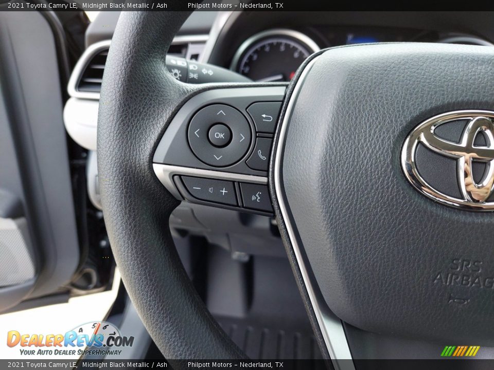 2021 Toyota Camry LE Midnight Black Metallic / Ash Photo #16