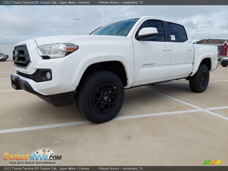 2021 Toyota Tacoma SR5 Double Cab Super White / Cement Photo #2