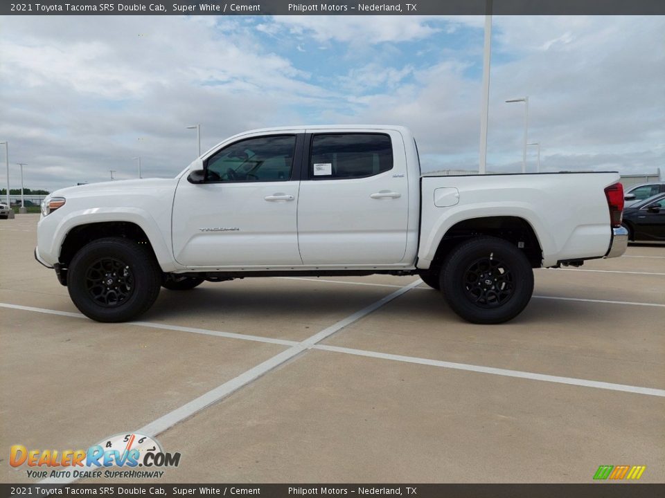 2021 Toyota Tacoma SR5 Double Cab Super White / Cement Photo #7