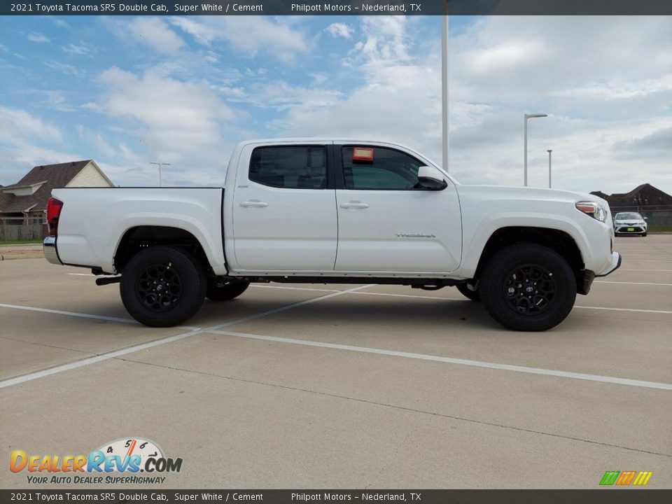 2021 Toyota Tacoma SR5 Double Cab Super White / Cement Photo #12