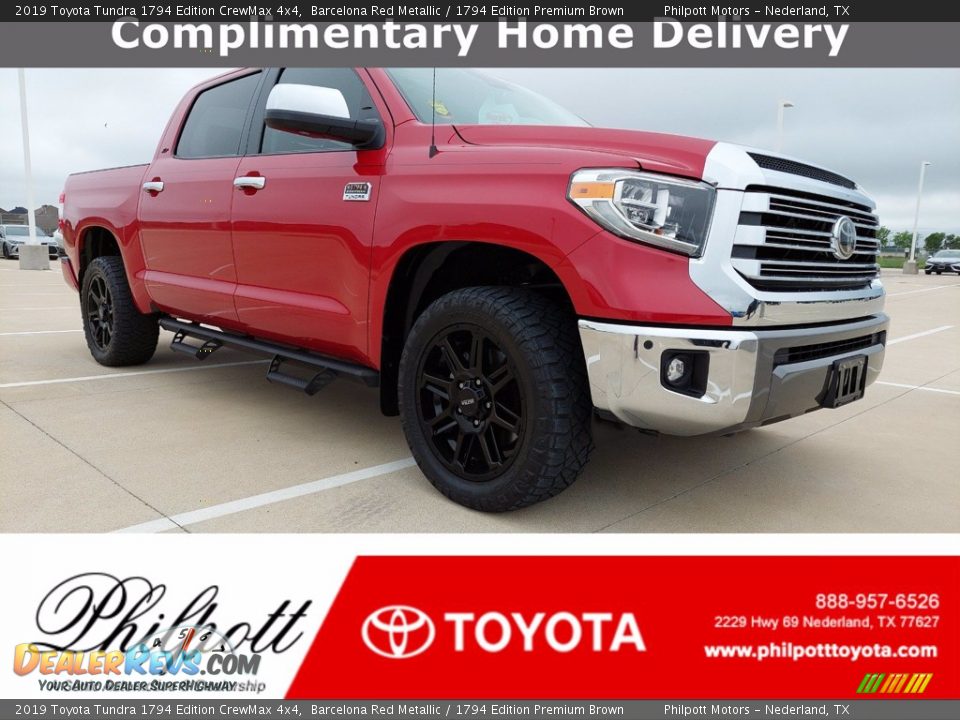 2019 Toyota Tundra 1794 Edition CrewMax 4x4 Barcelona Red Metallic / 1794 Edition Premium Brown Photo #1
