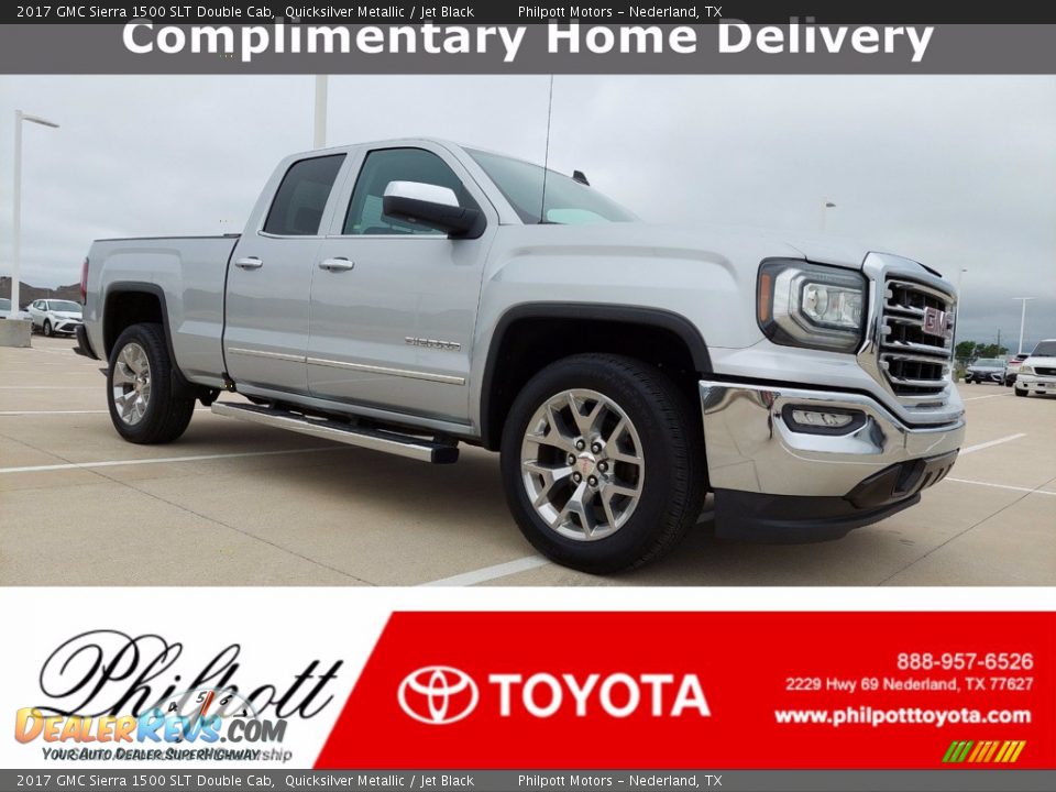 2017 GMC Sierra 1500 SLT Double Cab Quicksilver Metallic / Jet Black Photo #1