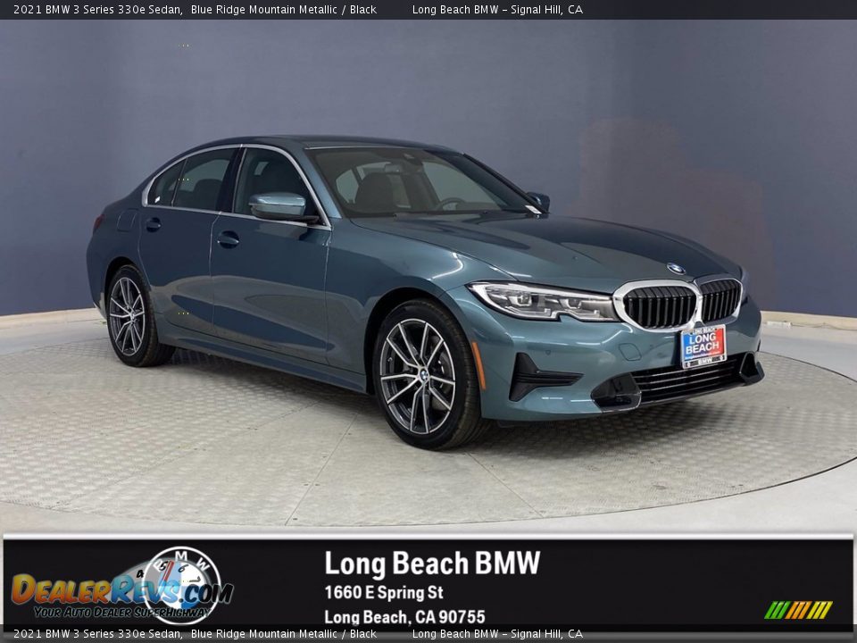 2021 BMW 3 Series 330e Sedan Blue Ridge Mountain Metallic / Black Photo #1