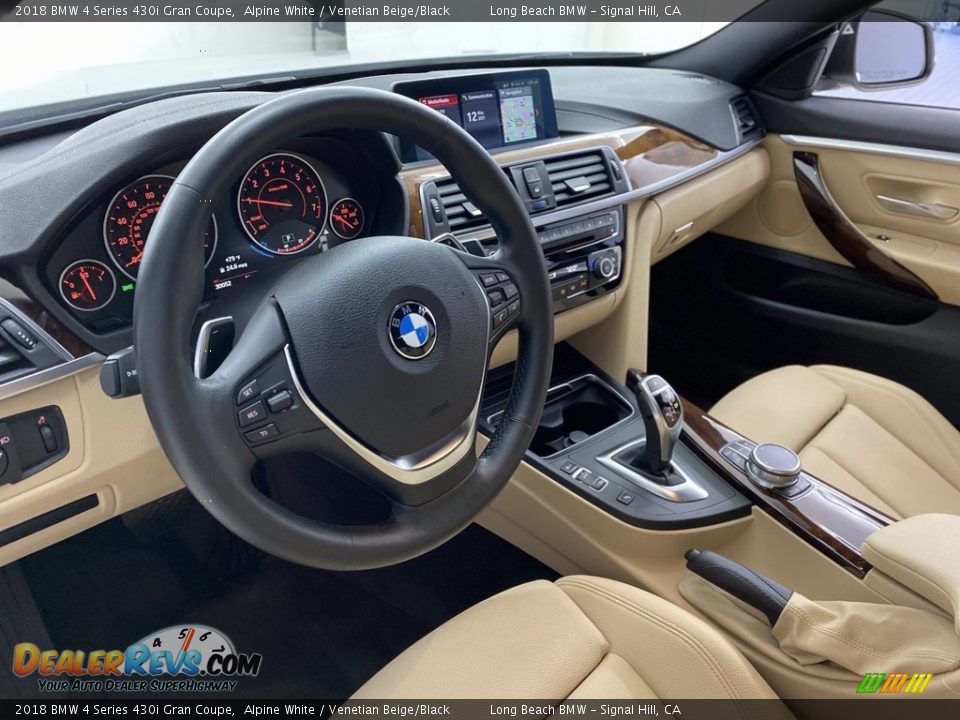 2018 BMW 4 Series 430i Gran Coupe Alpine White / Venetian Beige/Black Photo #16