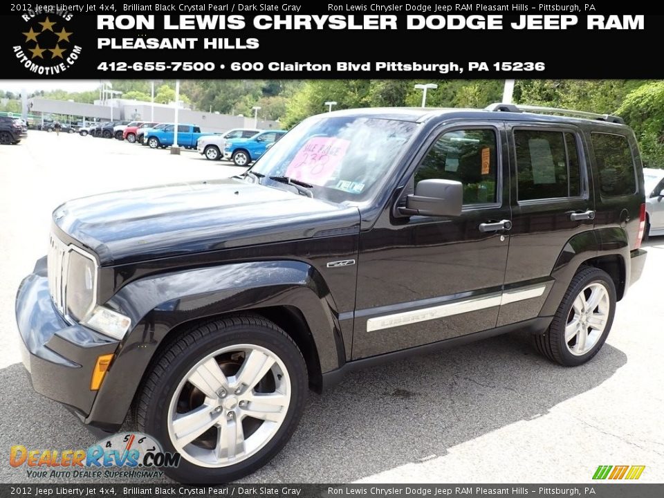 2012 Jeep Liberty Jet 4x4 Brilliant Black Crystal Pearl / Dark Slate Gray Photo #1