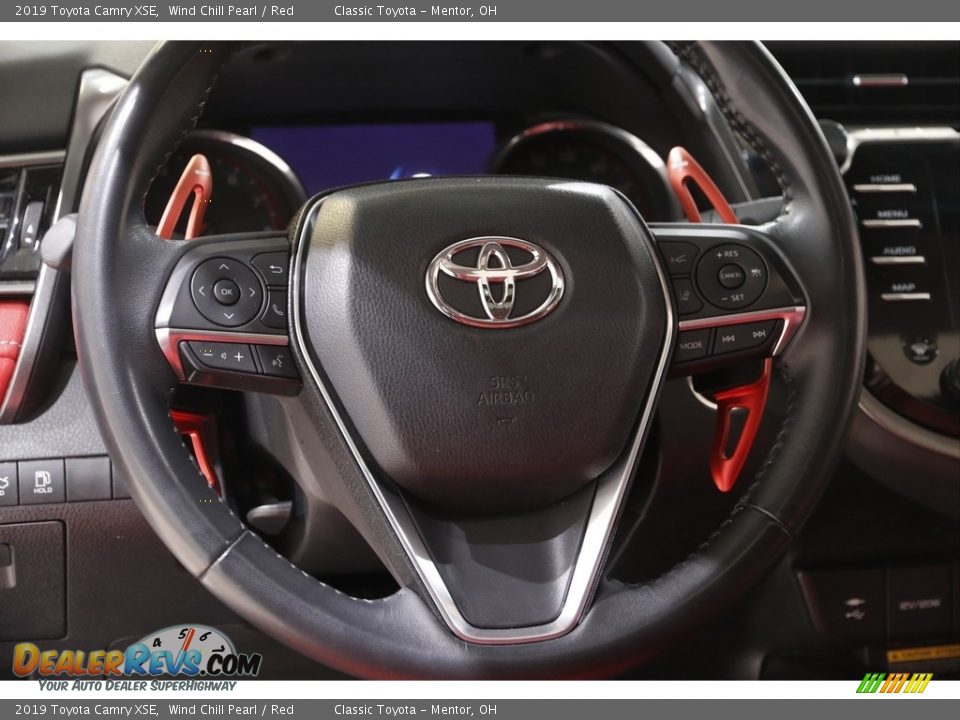 2019 Toyota Camry XSE Wind Chill Pearl / Red Photo #7