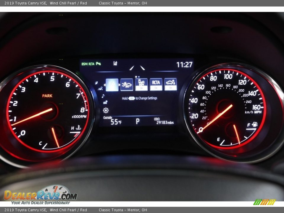 2019 Toyota Camry XSE Wind Chill Pearl / Red Photo #8