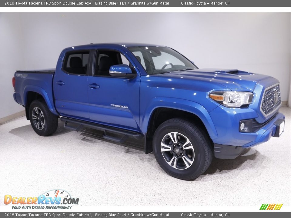 2018 Toyota Tacoma TRD Sport Double Cab 4x4 Blazing Blue Pearl / Graphite w/Gun Metal Photo #1