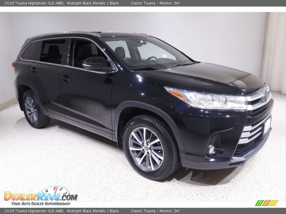 2018 Toyota Highlander XLE AWD Midnight Black Metallic / Black Photo #1