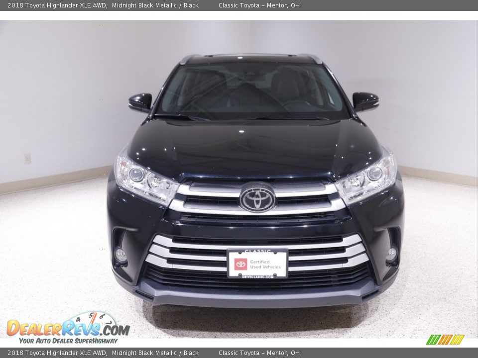 2018 Toyota Highlander XLE AWD Midnight Black Metallic / Black Photo #2