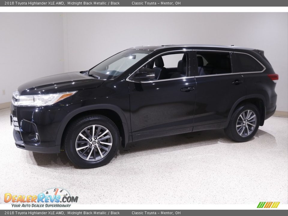 2018 Toyota Highlander XLE AWD Midnight Black Metallic / Black Photo #3