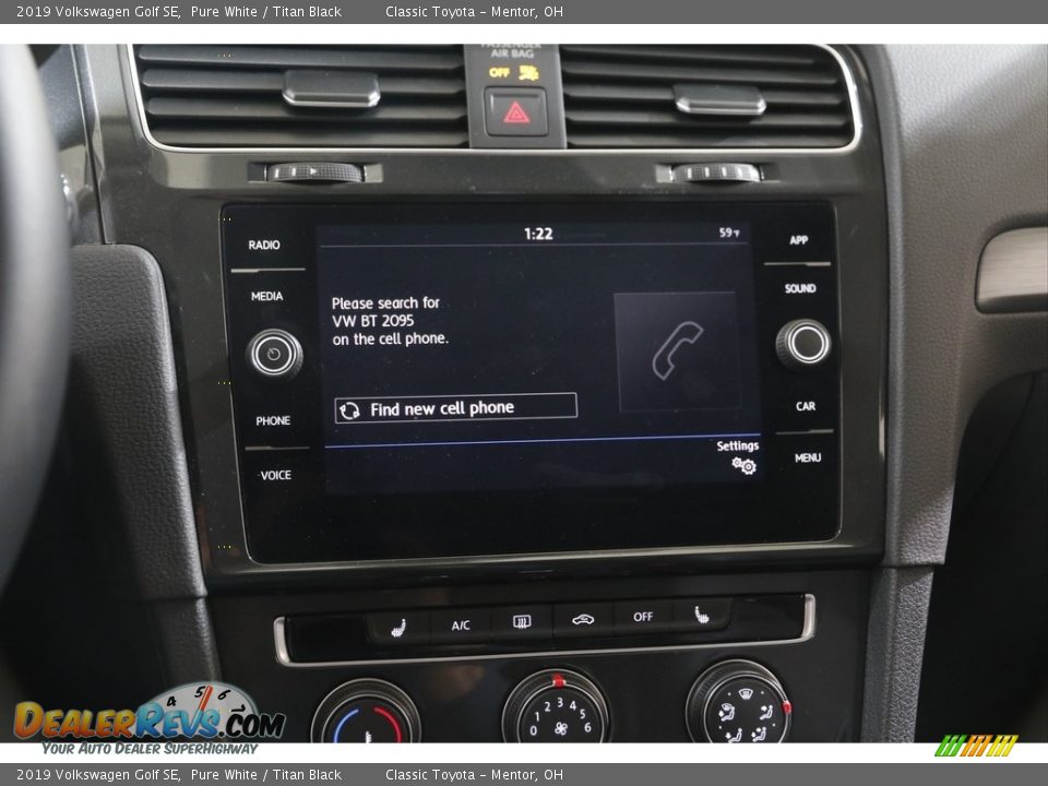 2019 Volkswagen Golf SE Pure White / Titan Black Photo #10