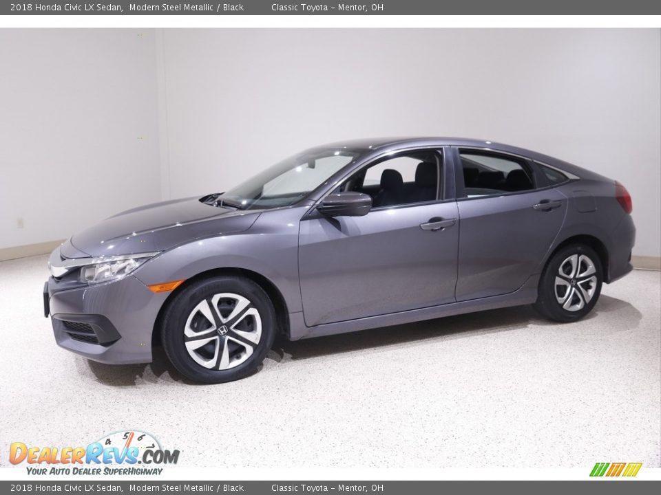 2018 Honda Civic LX Sedan Modern Steel Metallic / Black Photo #3