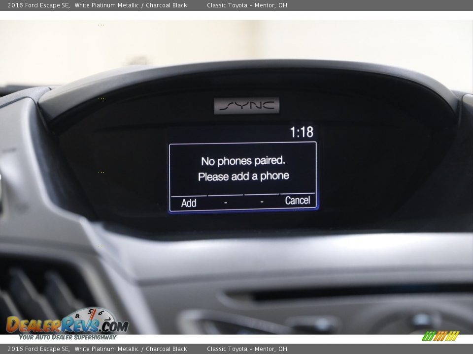 2016 Ford Escape SE White Platinum Metallic / Charcoal Black Photo #11