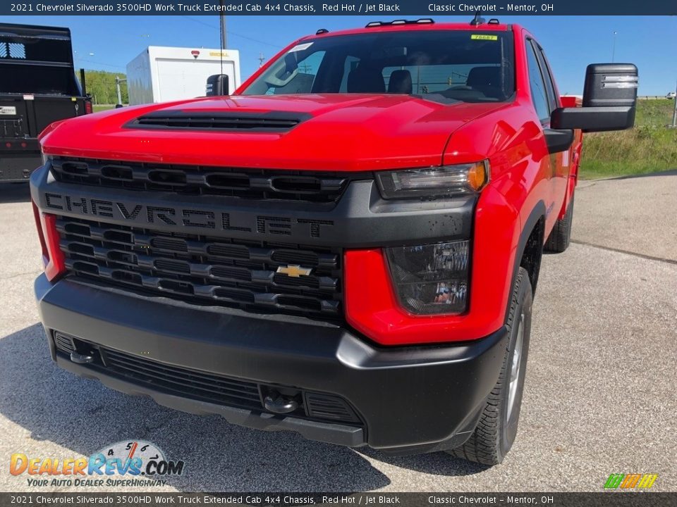 2021 Chevrolet Silverado 3500HD Work Truck Extended Cab 4x4 Chassis Red Hot / Jet Black Photo #1