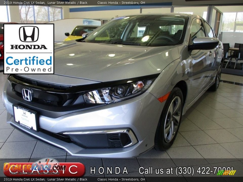 2019 Honda Civic LX Sedan Lunar Silver Metallic / Black Photo #1
