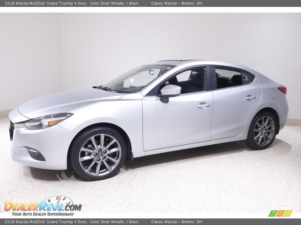 2018 Mazda MAZDA3 Grand Touring 4 Door Sonic Silver Metallic / Black Photo #3