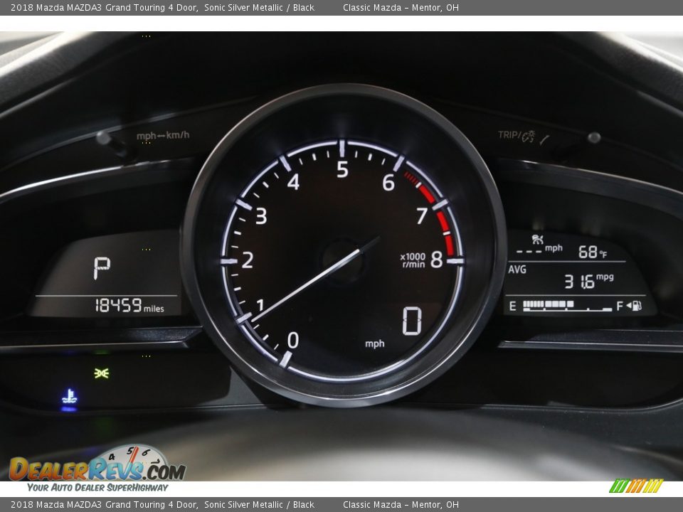 2018 Mazda MAZDA3 Grand Touring 4 Door Sonic Silver Metallic / Black Photo #8