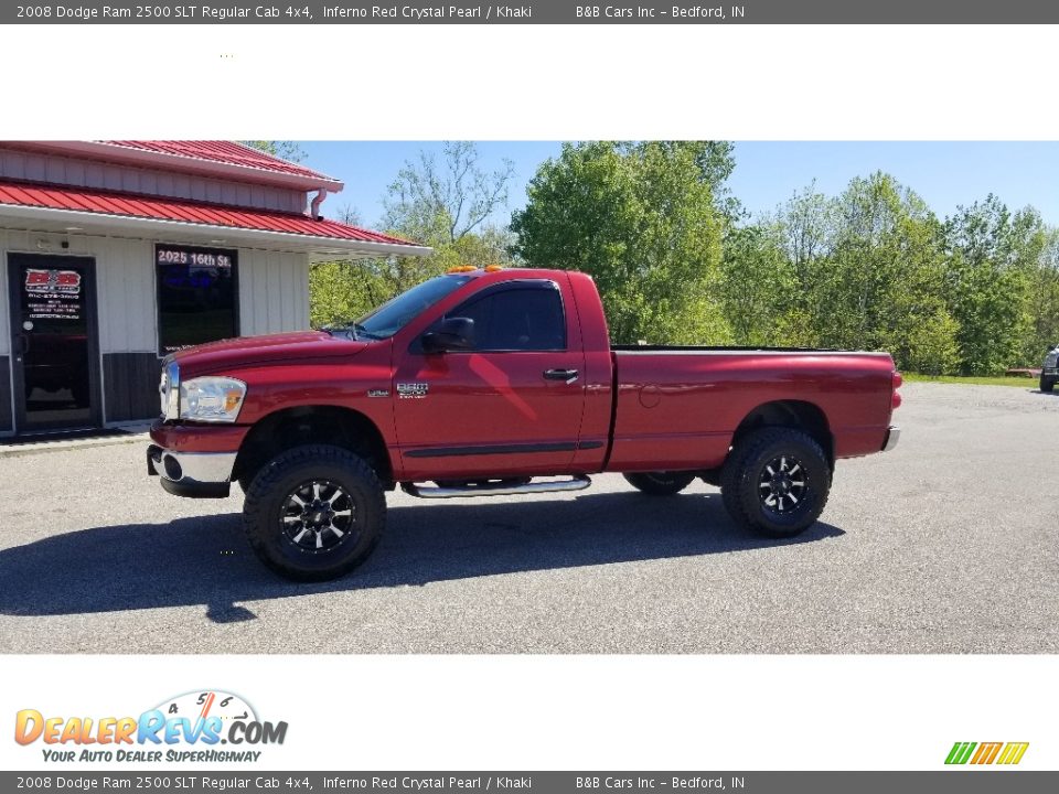 2008 Dodge Ram 2500 SLT Regular Cab 4x4 Inferno Red Crystal Pearl / Khaki Photo #1