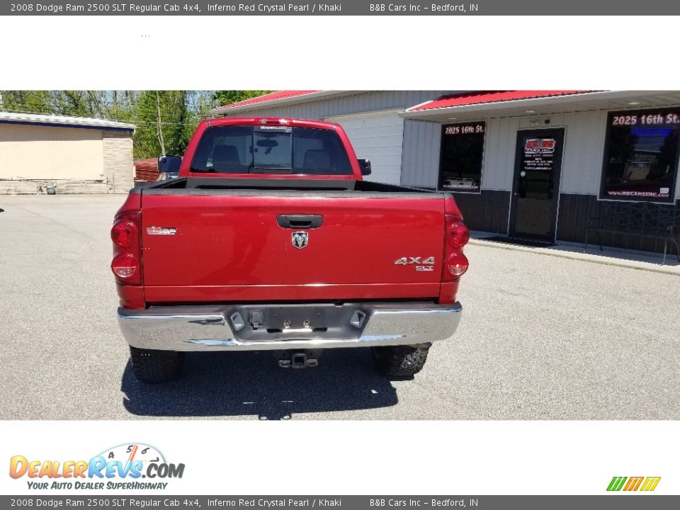 2008 Dodge Ram 2500 SLT Regular Cab 4x4 Inferno Red Crystal Pearl / Khaki Photo #4